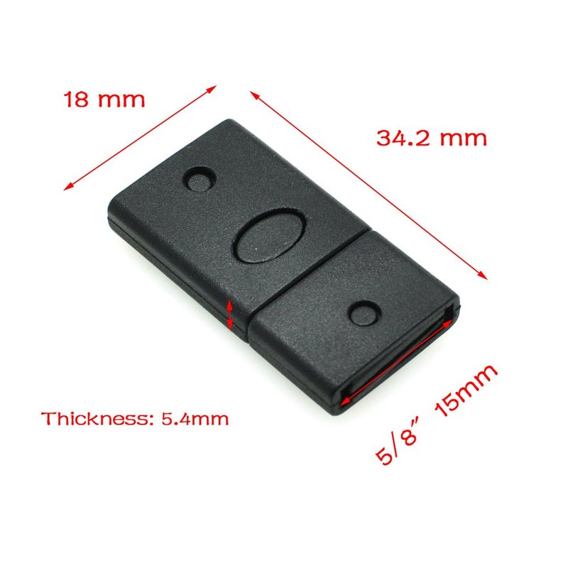 2FY2SW 20pcs/Pack Plastic Breakaway Safty Buckles for Neck Strap Lanyard Webbing ID Badge Tag Holder Black (Webbing Size:5/8"(15mm)) - Image 2